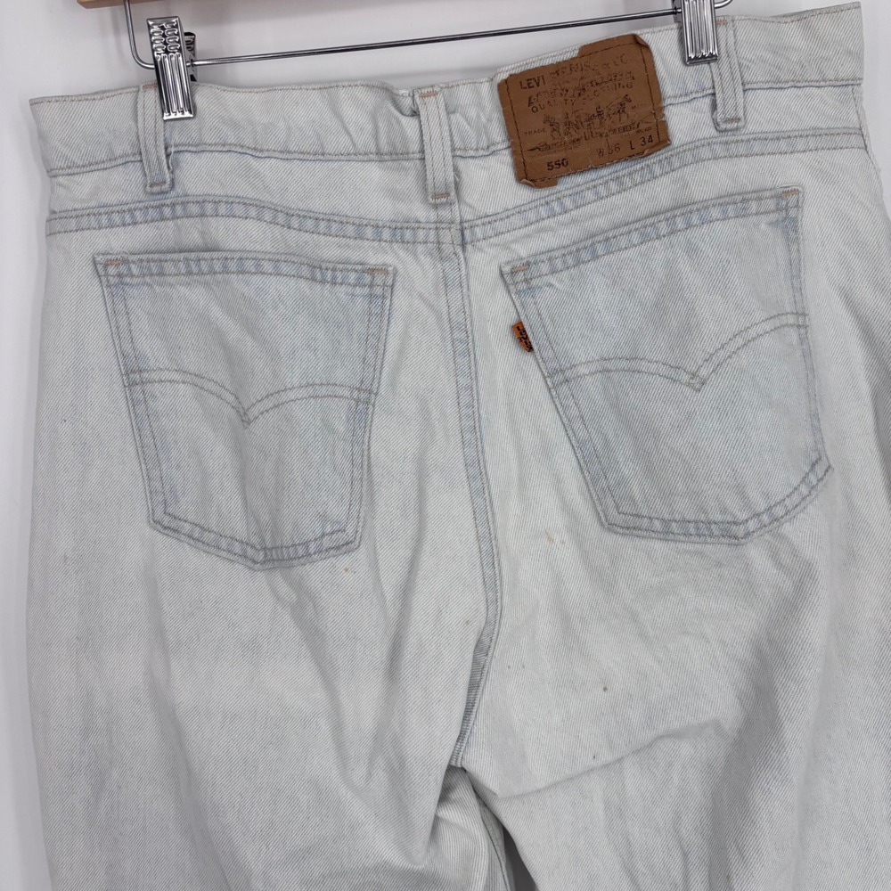 VTG 80s 90s Levis 550 Orange Tab Jeans Mens 34x33 (Tag 36x34) Light Wash *FLAW